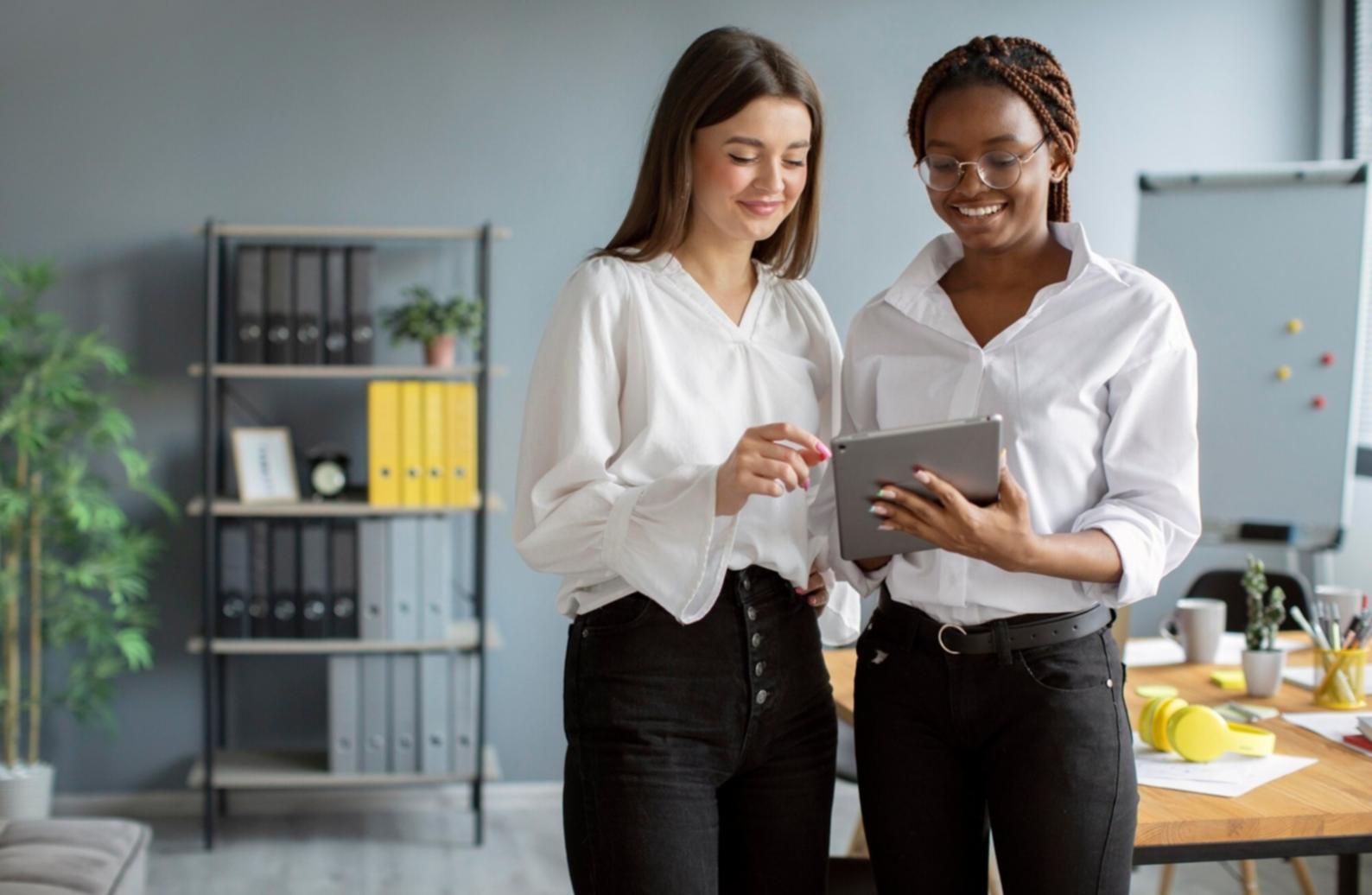 Modern workspace with financial documents and analysis tools